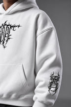 AMARCO MONSTER white hoodie sleeve print detail
